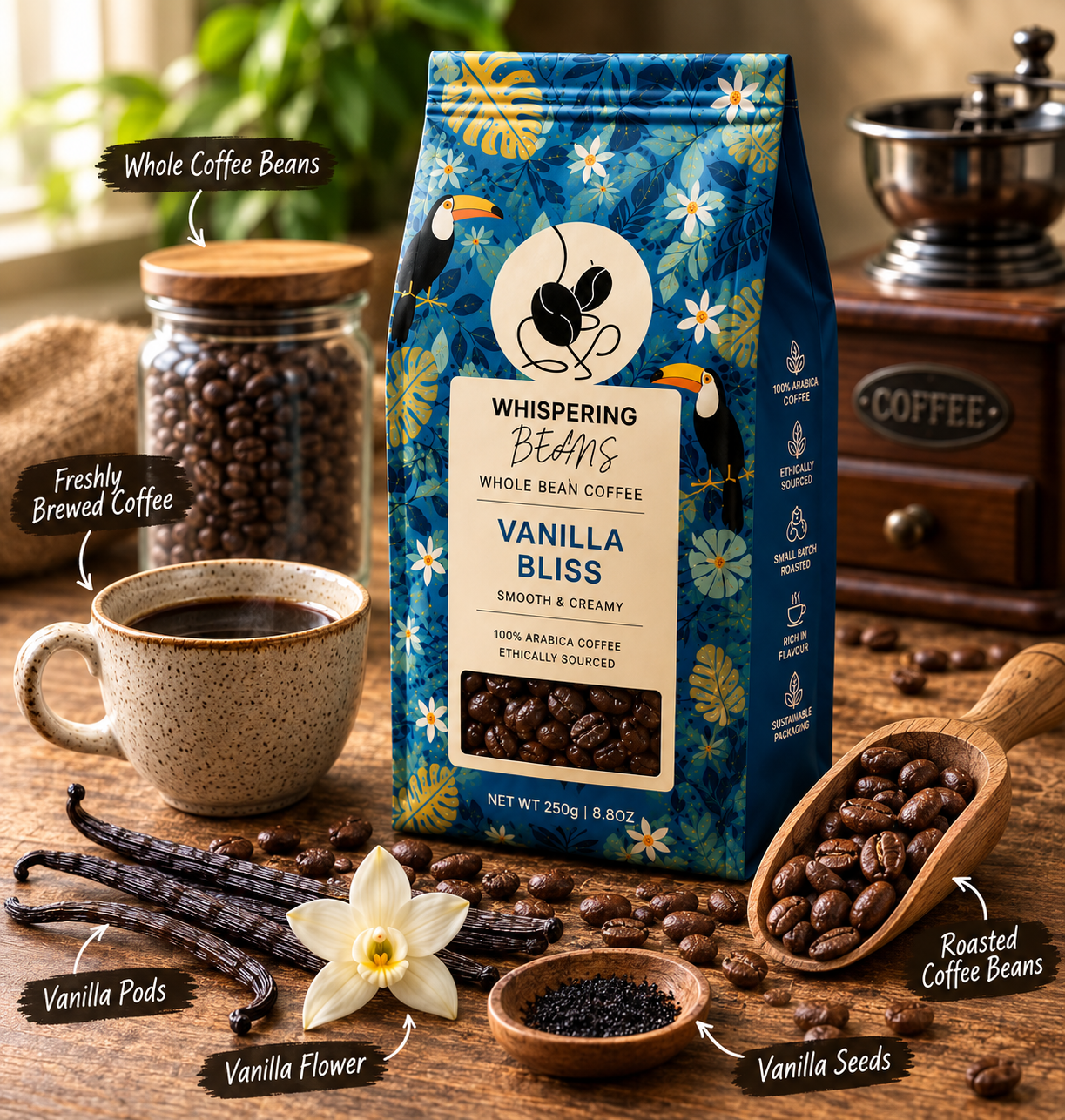 Vanilla Bliss Whole Bean Coffee - Image 2